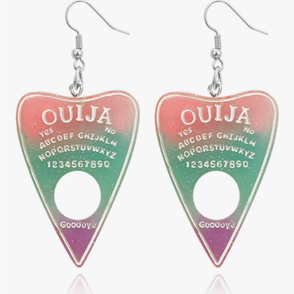 Ouija Planchette Earrings in Multicolor